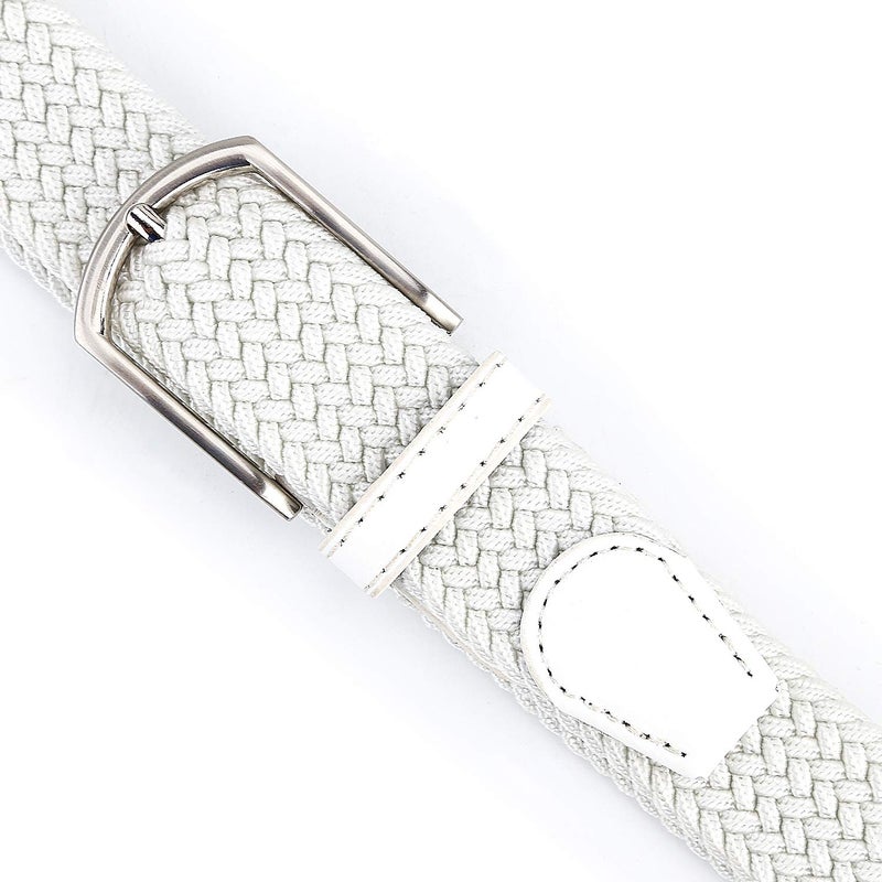 Radmire Braided Canvas Woven Elastic Stretch Belts for Men/Women/Junior with Multicolored (White, X-Large/40-42" Waist) - Image 5